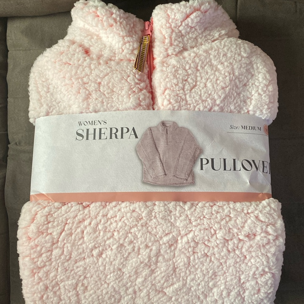 Woman Pink Sherpa Pullover